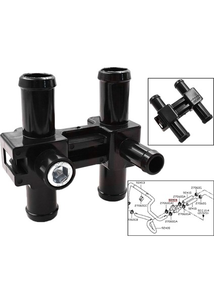 Araba Su Borusu Isıtıcı Klima 92408-4KU0A 924084KU0A 92408 4KU0A Nissan Navara NP300-D23T Için (Yurt Dışından) modelleri