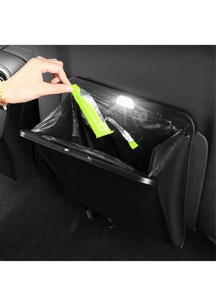 Tesla Model 3 Y 2024 Çöp Torbası Sızdırmaz Manyetik Çöp Kovası Arka Koltuk Askılı Çöp Kutusu LED Işıklı Araba (Yurt Dışından) fırsatları