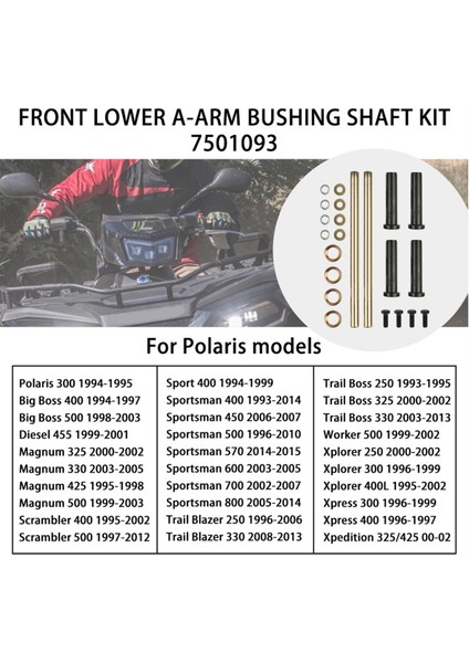 Ön Alt A-Arm Burç Şaftı Takımı 7501093 Polaris Sportsman 400 500 570 600 700 800 Trail Blazer 250 330 400 (Yurt Dışından) modelleri
