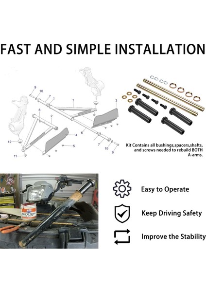 Ön Alt A-Arm Burç Şaftı Takımı 7501093 Polaris Sportsman 400 500 570 600 700 800 Trail Blazer 250 330 400 (Yurt Dışından) fırsatları