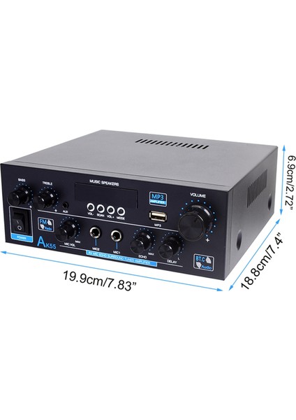 AK55 110-240V Araba Amfisi 900W Maksimum Güç 2.0 Kanal Dereceli 70W+70W Bluetooth Ses Hifi Amp Müzik Çalar Abd Fişi (Yurt Dışından) indirimleri