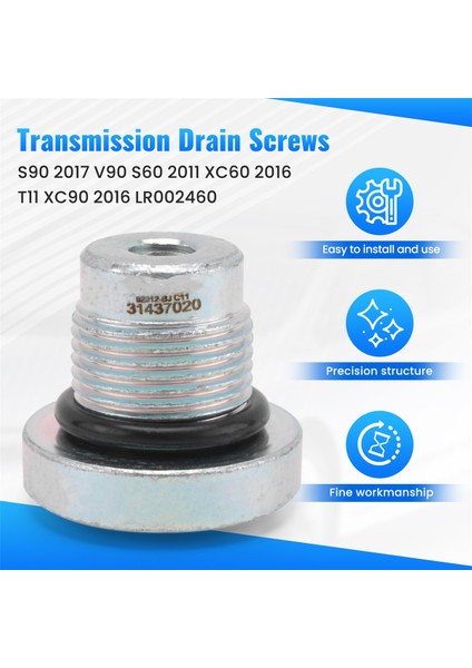 31437020 Şanzıman Tahliye Tapası Şanzıman Tahliye Vidaları Volvo S90 2017 V90 S60 2011 XC60 2016 T11 XC90 2016 (Yurt Dışından) fırsatları