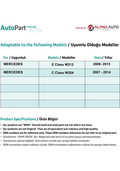 Mercedes E Class W212, C Class W204 Için Orta Konsol Perdesi- Gri fırsatları
