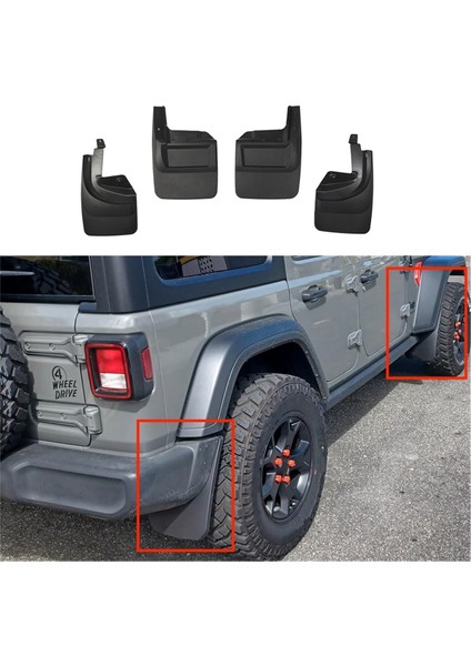 Araba Tekerleği Çamurlukları Ön Arka Tekerlek Koruyucu Çamurluklar Çamurluklar Jeep Wrangler Jl 2018-2024 Aksesuarları (Yurt Dışından) modelleri