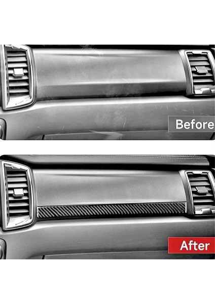 Ford Ranger 2019-2022 Karbon Fiber Co-Pilot Gösterge Paneli Şerit Trim Saklama Kutusu Kolu Kapağı Iç Aksesuarlar (Yurt Dışından) fırsatları