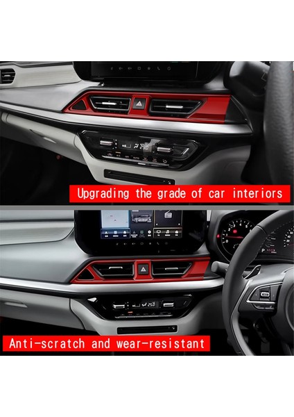 Araba Merkezi Kontrol Hava Çıkış Çerçevesi Klima Havalandırma Menfezleri Trim Sticker Suzuki Swift 2024 Rhd Kırmızı (Yurt Dışından) indirimleri