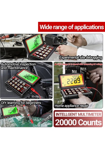 Aneng 623 Akıllı Dahili Lityum Pil Araba Multimetresi Onarım Test Cihazı 20000 Sayım Voltmetre Multimetre Ölçer Aletleri (Yurt Dışından) indirimleri