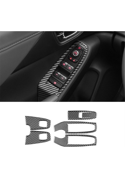 Subaru Crosstrek 2024 2025 Karbon Fiber Araba Kapısı Pencere Kaldırma Anahtarı Düğmesi Çerçeve Döşeme Çıkartmaları Aksesuarları (Yurt Dışından) modelleri