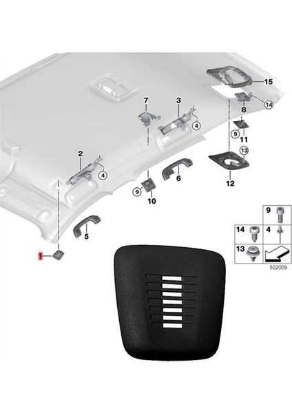 Araba Iç Tavan Mikrofon Dekoratif Kılıfı 51448047526 51447396683 Tüm Bmw Modelleri Için Tavan Döşeme Kabuğu Siyah (Yurt Dışından) fiyatları