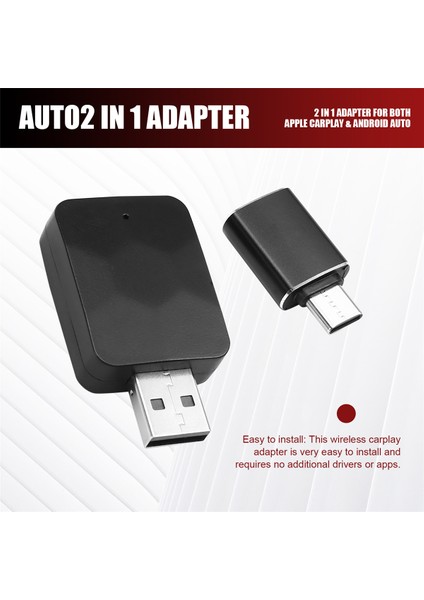 Araba Yükseltme Kablosuz Carplay ve Android Auto 2'si 1 Arada Adaptör Wifi Akıllı Dongle Fabrika Kabloluyu Kablosuza Dönüştürmek Için (Yurt Dışından) fırsatları
