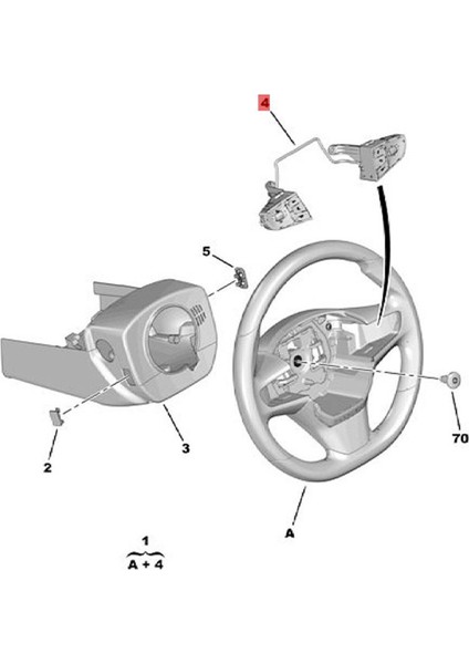 Çift Direksiyon Seyir Kontrol Anahtarı Düğmesi 4112QK/4112QL Peugeot 508/508SW 2011-2018 9677976280 96779763ZE (Yurt Dışından)