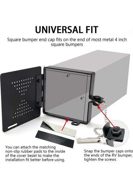 Rv Tampon Kapağı Kapağı, Rv Tampon Tapası Uç Kapağı, Rv Için Kare Tampon Kapakları, Standart Rv 4 Inç Kare Tamponlara Uyar (Yurt Dışından) indirimleri