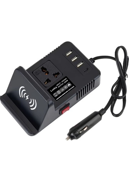 Hızlı Şarj USB Dizüstü Bilgisayar Şarj Cihazı Araba Şarj Cihazı 12/24V Araba Fişi Dönüştürücü Araba Invertörü Voltaj Dönüştürücü Siyah (Yurt Dışından)