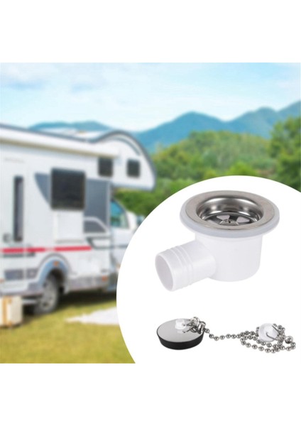 Lavabo Atık Tahliye Tıkacı Delik Açı Bağlantısı, Atık Tıkacı Lavabo Havza Tahliye Filtresi Karavan Tekne Için, Borusuz (Yurt Dışından) indirimleri