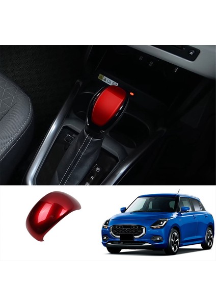 Araba Vites Başlığı Trim Sticker Vites Topuzu Trim Iç Aksesuarları Suzuki Swift 2024 Kırmızı (Yurt Dışından) indirimleri