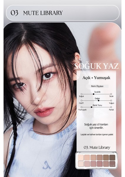 Hafif Dokulu Yoğun Renklere Sahip Göz Farı Paleti CLIO Pro Eye Palette Air (03 Mute Library) modelleri