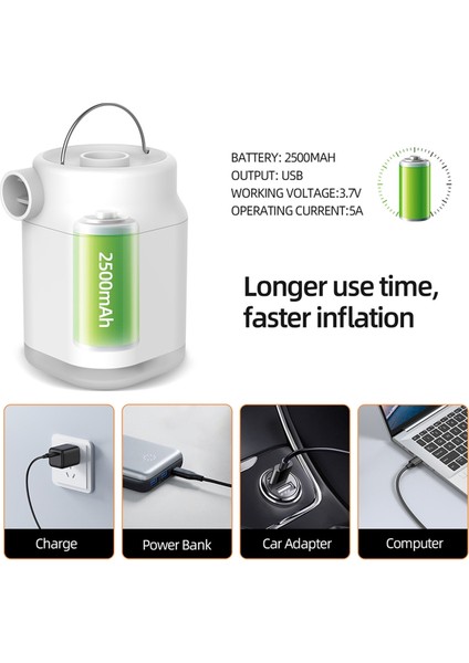 Taşınabilir Kompresörler Mını Kablosuz Lastik Şişirme Hava Kompresörü Araba Bisiklet Topu Power Bank LED Işık ile (Yurt Dışından) fırsatları