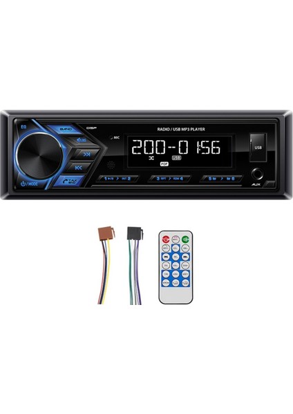 Araba Mp3 Çalar 1 Din USB Fm Radyo Tuner LED Segment Ekranlı Aux Girişi USB Bluetooth Multimedya Oto Radyo Çalar (Yurt Dışından)