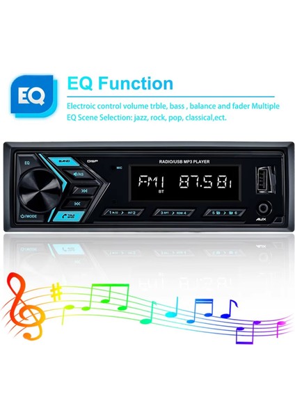 Araba Mp3 Çalar 1 Din USB Fm Radyo Tuner LED Segment Ekranlı Aux Girişi USB Bluetooth Multimedya Oto Radyo Çalar (Yurt Dışından) fırsatları