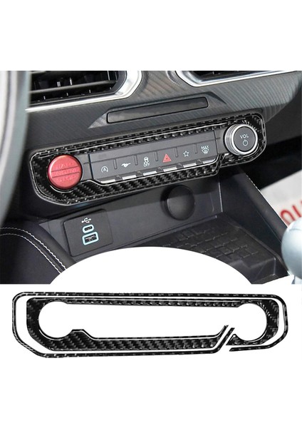 Ford Mustang Gt 2024 2025 Araba Merkezi Kontrol Yıldız Düğmesi Kapağı Döşeme Iç Aksesuarları Için Karbon Fiber Çıkartma (Yurt Dışından) modelleri