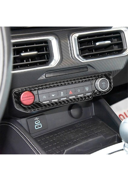 Ford Mustang Gt 2024 2025 Araba Merkezi Kontrol Yıldız Düğmesi Kapağı Döşeme Iç Aksesuarları Için Karbon Fiber Çıkartma (Yurt Dışından) indirimleri
