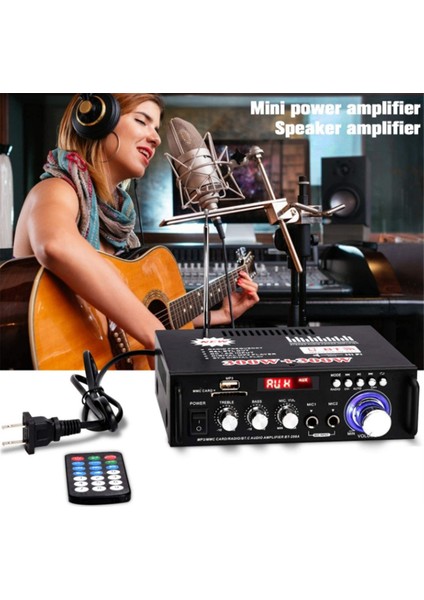 600W Ac 110V Bluetooth Amplifikatör 2ch Hıfı Ses Stereo Güç Amp USB Fm Radyo Amplifikatörü Uzaktan Kumandalı Abd Fişi (Yurt Dışından) fiyatları