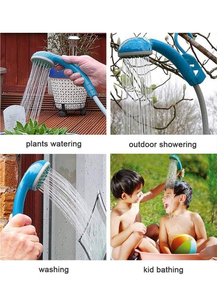 Taşınabilir Kamp Duşu Açık Hava Kamp Duş Pompası Şarj Edilebilir Duş Başlığı Açık Hava Kamp Ekipmanları Mavi ve Gri (Yurt Dışından) modelleri