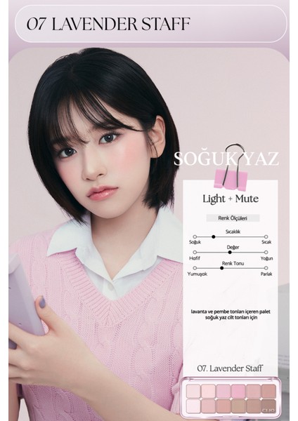Hafif Dokulu Yoğun Renklere Sahip Göz Farı Paleti CLIO Pro Eye Palette Air (07 Lavender Staff) modelleri