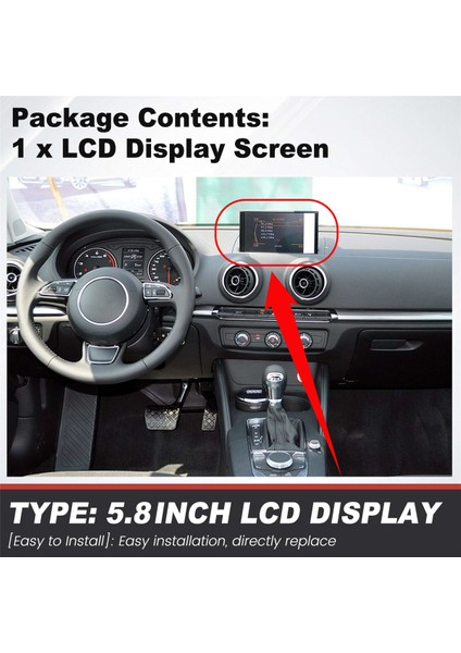 QFAD306B 5.8 Inç LCD Ekran C058GVC01.0 C058GW01.V2 C058GVC01-0 Ekran Audi A3 S3 2014-2016 Navigasyon LCD Monitörleri (Yurt Dışından) indirimleri