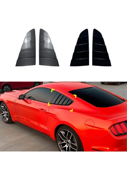 Araba Arka Üçgen Pencere Panjurları Panjurlar Perdeler Kapak Trimi Ford Mustang Mk6 2015-2023 Karbon Fiber (Yurt Dışından) fırsatları