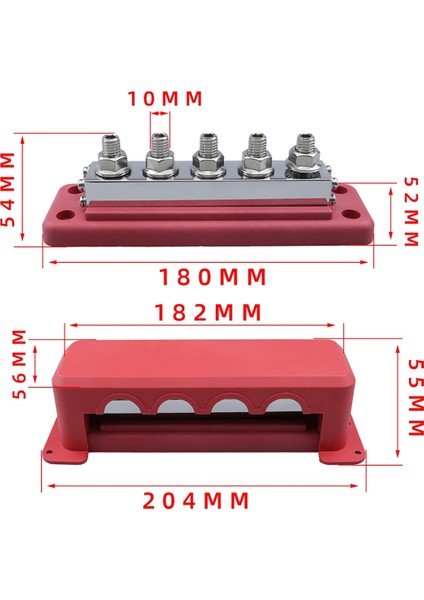 M10 Güç Dağıtım Bloğu Veriyolu 24V Veriyolu 600A Kamyon Tekne Araba Kampçı Rv Kırmızı Için Elektrik Terminal Bloğu (Yurt Dışından) indirimleri