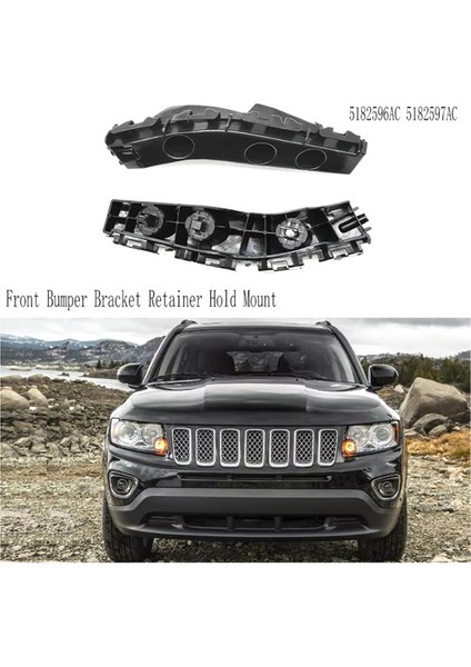 1 Çift Araba Ön Tampon Braketi Tutucu Tutma Yeri Jeep Compass 2011-2017 5182596AC 5182597AC (Yurt Dışından) fırsatları