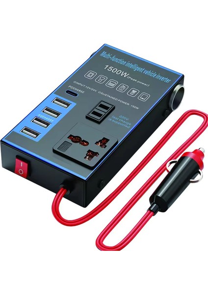 1500W Araba Güç Invertörü 12V 24V Ila 220V Cep Telefonu USB Şarj Kamyon Ev Soketi Otomatik Şarj Cihazı Dönüştürücü Adaptör (Yurt Dışından)