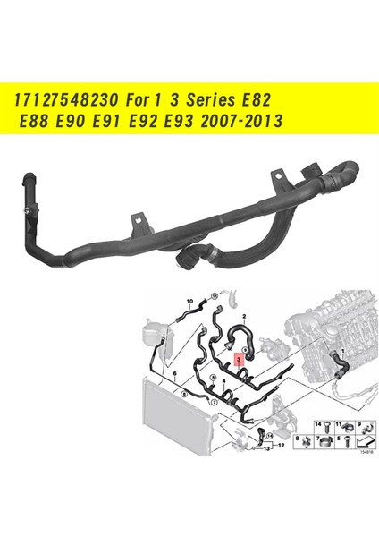 Araba Termostat Hortumu Isıtıcı Soğutma Suyu Dönüş Boru Hattı 17127548230 Bmw 1 3 Serisi E82 E88 E90 E91 E92 E93 2007-2013 (Yurt Dışından) fiyatları
