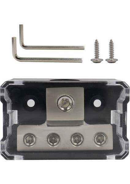 Evrensel Araba Ses Sistemi Modifikasyonu Güç Kablosu Toprak Kutusu Bir Giriş Dört Çıkış Dağıtım Kutusu 1x 0ga Giriş 4X4GA Çıkış (Yurt Dışından)