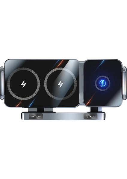 15W Kablosuz Hızlı Araç Şarj Cihazı Montajı Yerçekimi Araç Telefon Tutucu Akıllı Telefon Otomatik Dönen Evrensel Telefon Standı B (Yurt Dışından)