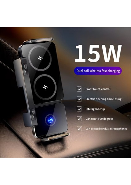 15W Kablosuz Hızlı Araç Şarj Cihazı Montajı Yerçekimi Araç Telefon Tutucu Akıllı Telefon Otomatik Dönen Evrensel Telefon Standı B (Yurt Dışından) fiyatları