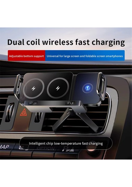 15W Kablosuz Hızlı Araç Şarj Cihazı Montajı Yerçekimi Araç Telefon Tutucu Akıllı Telefon Otomatik Dönen Evrensel Telefon Standı B (Yurt Dışından) modelleri