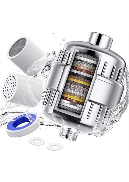 Duş Filtresi 20 Aşamalı Duş Başlığı Filtresi Sert Su Duş Su Filtresi 2 Değiştirilebilir Filtre Kartuşları (Yurt Dışından) indirimleri