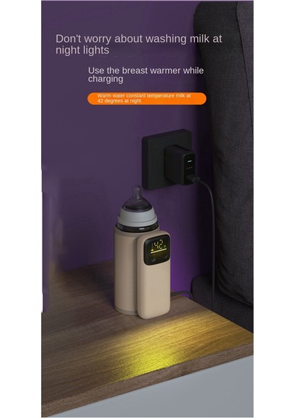 Şişe Isıtma Ceket 6 Seviyeler Ayar Sıcaklığı Ekran Gece Işık Aydınlatma Taşınabilir Şişe Isıtıcı 6000AMH B B B (Yurt Dışından) modelleri