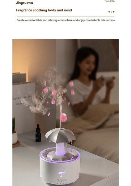 Yatak Odası Için Yağmur Damlası Nemlendiricisi Büyük Oda Hava Nemçerleri ve Aromaterapi Difüzörü Işık ile Sessiz Nemlendirici (Yurt Dışından) fiyatları
