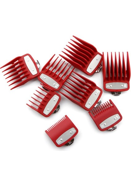 Metal Klipli 3171-500 ile Wahl Için 8 Adet Kesme Kılavuzu Tarak, Birden Fazla Beden Wahl Clippers Kırmızı (Yurt Dışından)