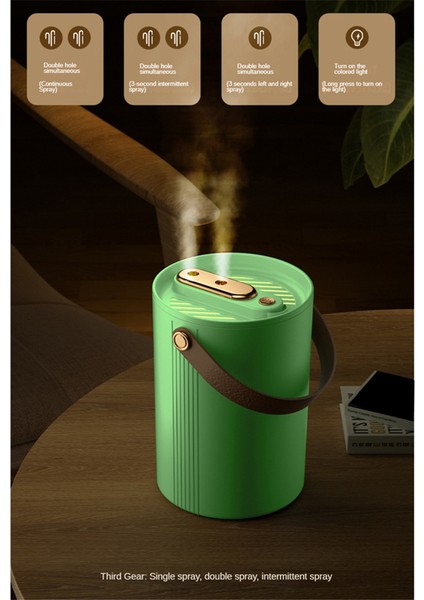 1.8l Çift Meme Hava Nemlendiricisi Sessiz Gece Işık Aromaterapi Yağ Difüzör Nemlendirici Ev, Yatak Odası A (Yurt Dışından)