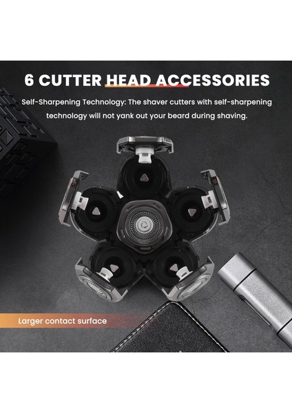Erkek Elektrikli Tıraş Makinesi Kafaları Elektrikli Tıraş Bıçağı Yedek Kafası 6 Bıçaklar Kafa Tıraş Alir Bald Gösterildiği Gibi (Yurt Dışından) indirimleri