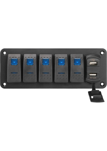 Salıncak Anahtarı Paneli Işık Geçişi Dijital Voltaj Göstergesi 4.2A USB Şarj Portu Araba Deniz Rv Kamyon Için (Yurt Dışından)