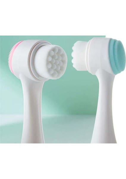 3D Çift Taraflı Yüz Temizleyici, Manuel Masaj Yüz Fırçası, Yumuşak Kıl Çift Taraflı Yüz Temizleyici Mavi (Yurt Dışından) fiyatları