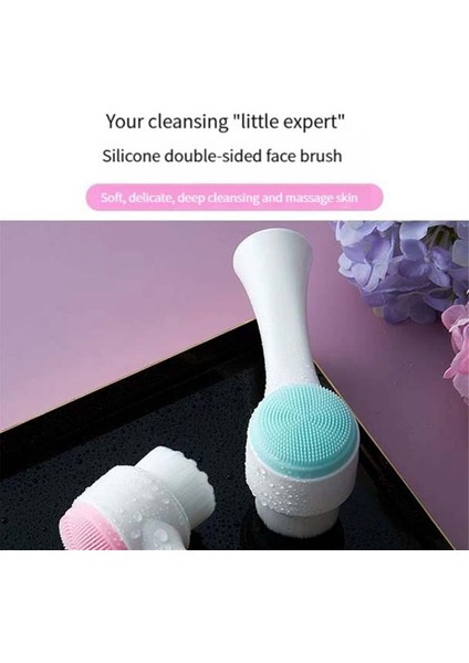 3D Çift Taraflı Yüz Temizleyici, Manuel Masaj Yüz Fırçası, Yumuşak Kıl Çift Taraflı Yüz Temizleyici Mavi (Yurt Dışından) fırsatları