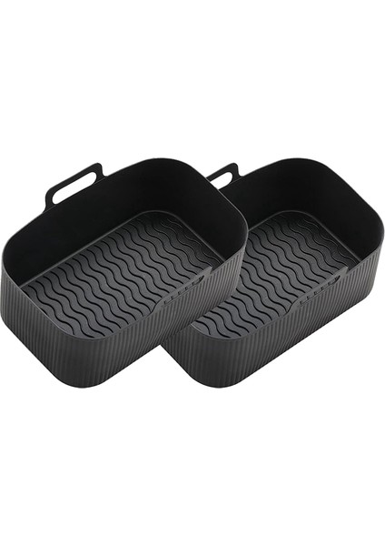 Ninja Air Fritöz Ikili Için Hava Fritöz Yatırları, Ninja Hava Fritöz Aksesuarları Için Yeniden Kullanılabilir Hava Fritöz Silikon Astarı, Siyah (Yurt Dışından)