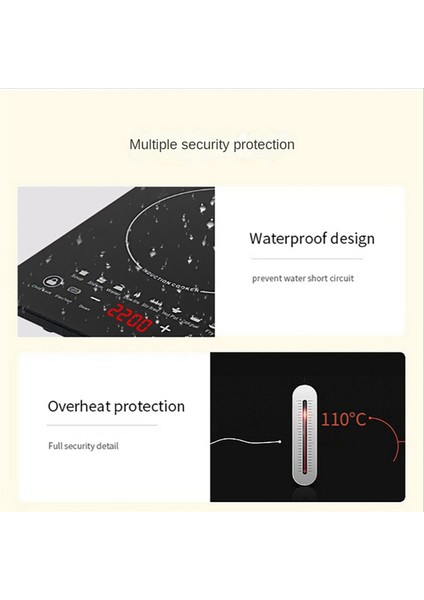 Taşınabilir Indüksiyon Ocak 8temp Touch Brülör Tezgah Tezgah Brülör Indüksiyon Taşınması Düşük Gürültü 2200W Sensör Ab Fişi (Yurt Dışından) indirimleri