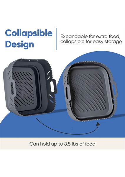 Hava Fritöz Silikon Şekil Sepet Tepsisi Seti Kare Hava Fritöz Izgara Aksesuarları Yeniden Kullanılabilir Hava Fritöz Kalıp Kırmızı (Yurt Dışından) modelleri